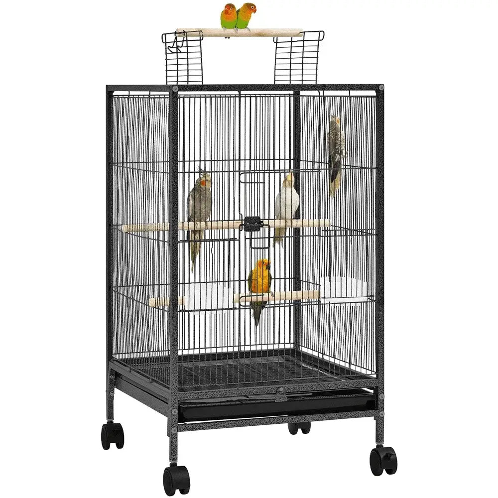 Decorbites™ 31-Zoll Vogelkäfig mit Rädern und offenem Oberteil für Papageien