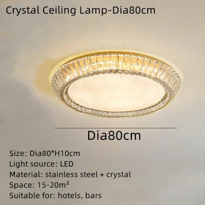 Gold Nordic Crystal Ceiling Light