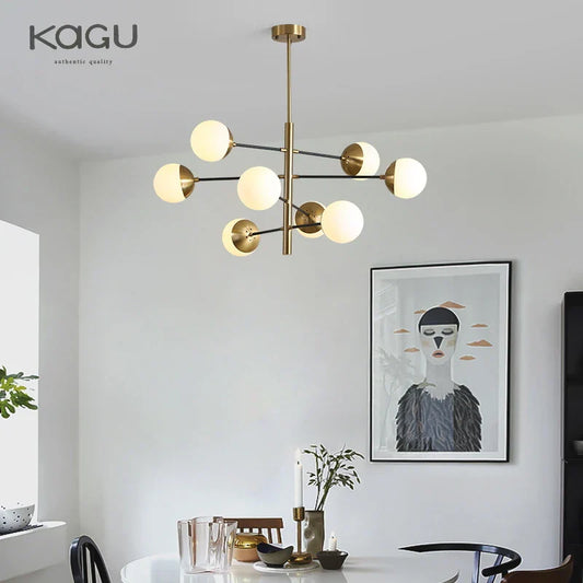 DecorBites™ Golden Glass Magic Bean Chandelier: Modern Luxury for Living Room & Dining Room