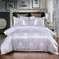 Decobites Satin Jacquard Duvet Cover Set King Queen Size Luxury Bedding