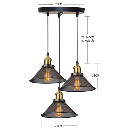 DecorBites™ Black Cage Pendant Light Iron Industrial Retro Lighting for Home Decor