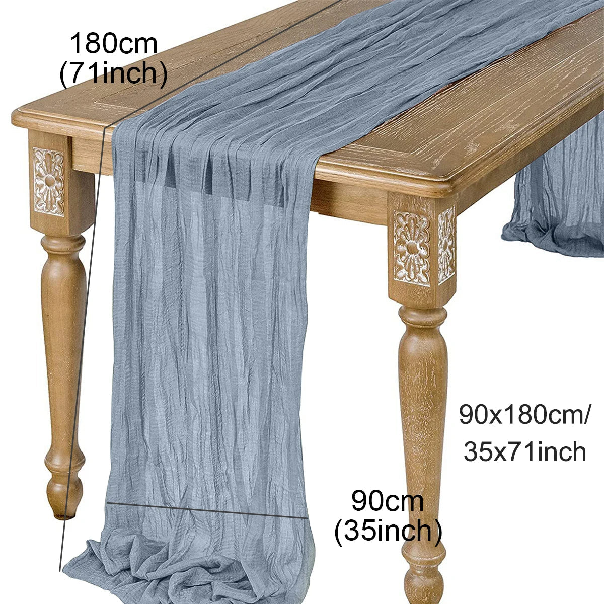 Sage Semi-Sheer Gauze Table Runner