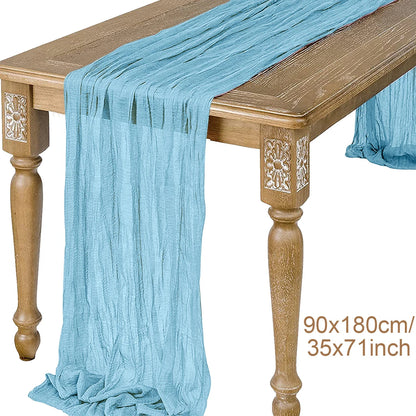 Sage Semi-Sheer Gauze Table Runner