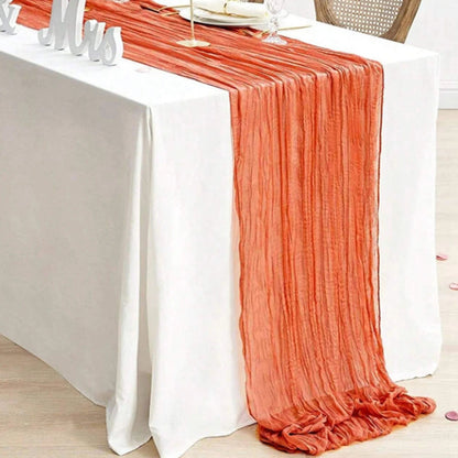 Sage Semi-Sheer Gauze Table Runner