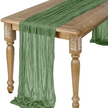 Sage Semi-Sheer Gauze Table Runner