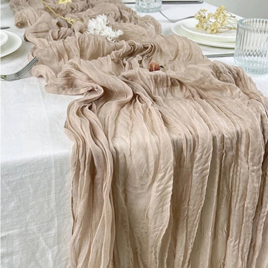 Sage Semi-Sheer Gauze Table Runner