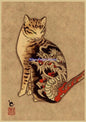 Samurai Cat Vintage Wall Art