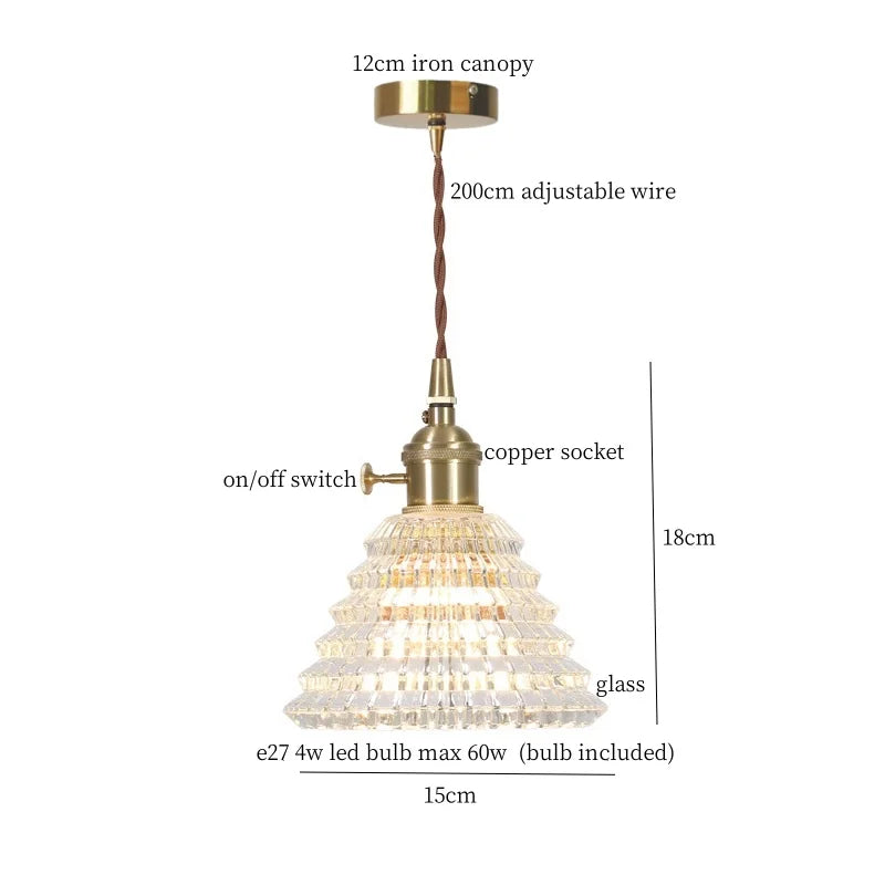 DecorBites™ Clear Glass LED Copper Pendant Lighting for Minimalist Decor