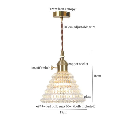 DecorBites™ Clear Glass LED Copper Pendant Lighting for Minimalist Decor