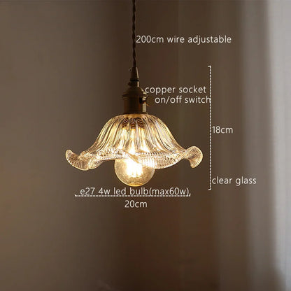 Lámpara colgante de cristal con rayas verdes DecorBites™ para decoración del hogar e iluminación de cocina