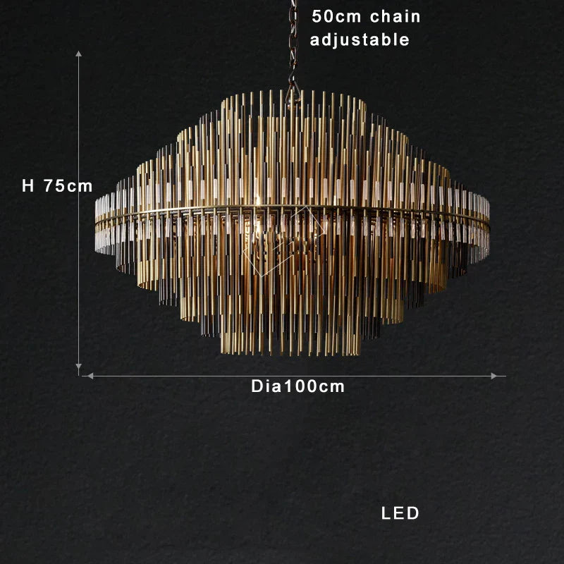 DecorBites™ Brass Glass Ceiling Chandelier: Elegant Lighting for Luxurious Living Spaces