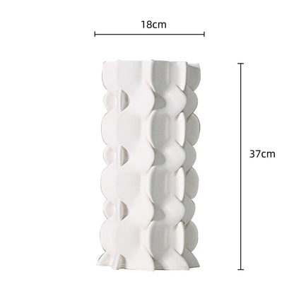 مزهرية زهور خزفية هندسية قابلة للطي من DecorBites™‎ لديكور المنزل