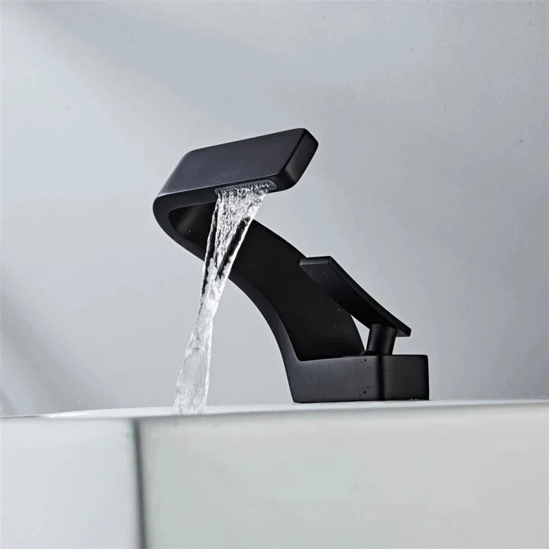 DecorBites™ Basin Faucet - Modern Black Brushed Gold Bathroom Mixer Tap Hot Cold Sink