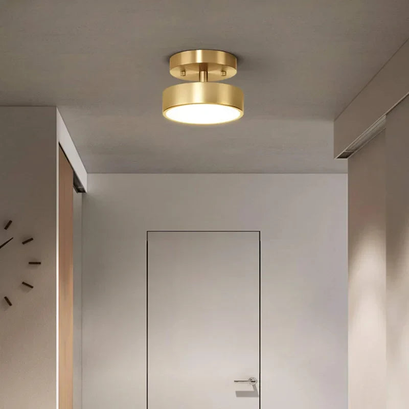 DecorBites™ Brass LED Ceiling Chandelier: Adjustable, Modern Fixture for Bedroom, Living Room, Kitchen, Aisle.