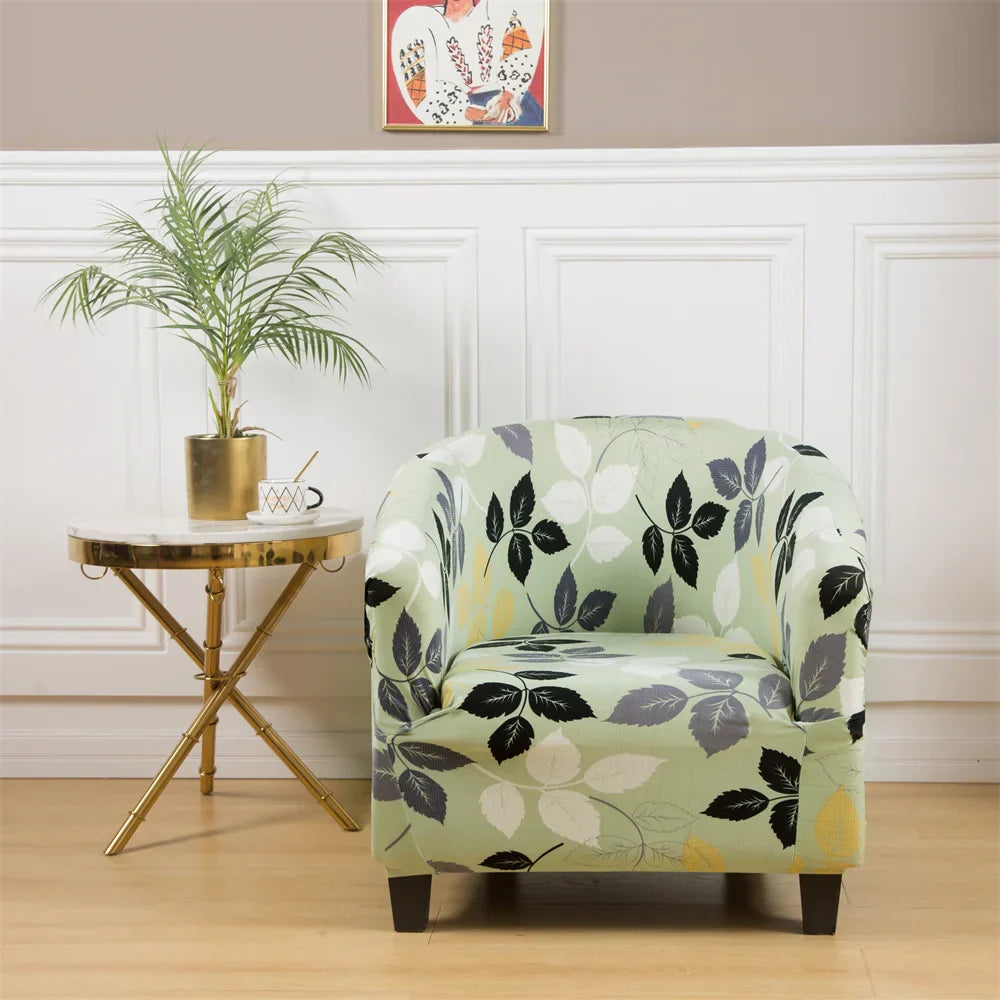 Decobites Printed Tub Chair Cover - Armchair Slipcover for Club Sofa