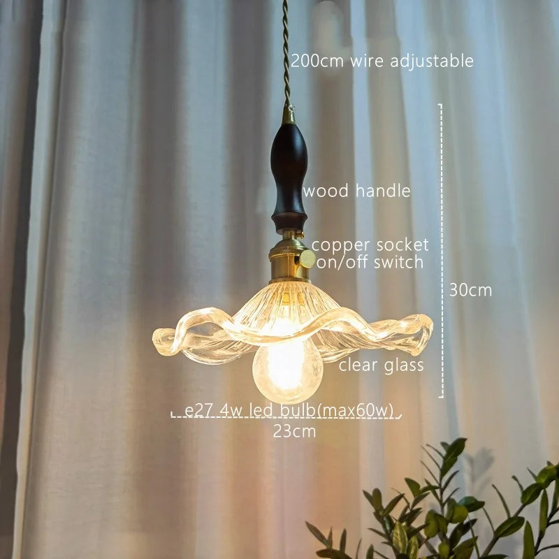 DecorBites™ Japanese Style Green Glass LED Pendant Chandelier for Home Decor