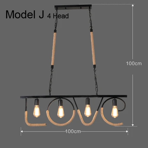 DecorBites™ Industrial Rustic Pendant Lights Indoor Lamp for Living Dining Room Home Décor
