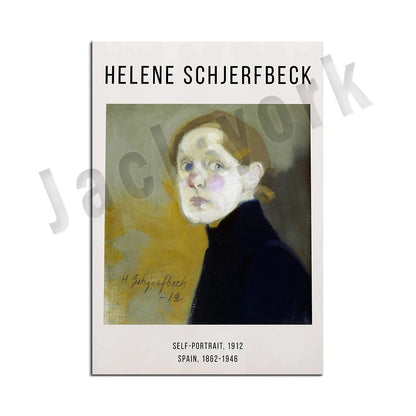 Decorbites™ Abstract Vintage-Ausstellungsplakat-Set - Helene Schjerfbeck, Zirkusmädchen, Blondes Mädchen