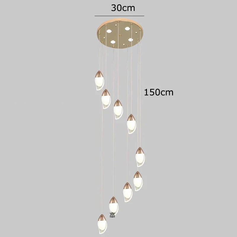 Lámpara de araña de cristal DecorBites™, lámpara colgante para escaleras, iluminación para sala de estar