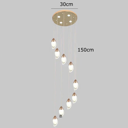 Lámpara de araña de cristal DecorBites™, lámpara colgante para escaleras, iluminación para sala de estar