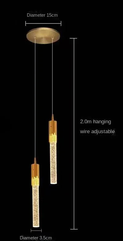 Lámpara colgante LED de cristal DecorBites™: Lámpara de barra colgante moderna para dormitorio, sala de estar y decoración del hogar.