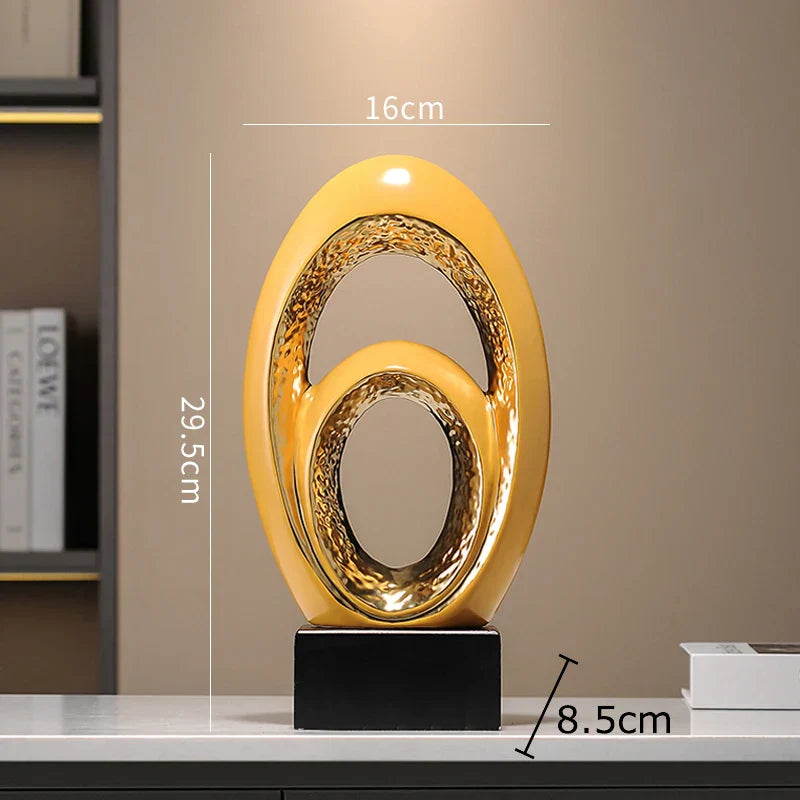 Escultura de Arte Abstracta Decorbites™ Gold Ornamentos de Escritorio Estética Minimalista Decoración