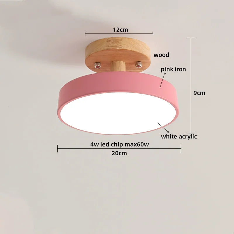 DecorBites™ Acrylic Wood LED Ceiling Light – Nordic Indoor Lighting Fixture