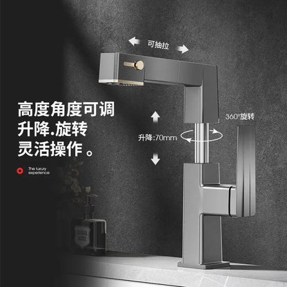 DecorBites™ LED Basin Faucet Pull Out Mixer Tap Hot Cold Water Bathroom Sink Vanity