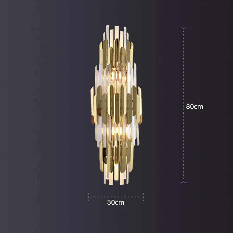 Lámpara de pared LED de cristal dorado Decorbites™ para iluminación elegante del hogar