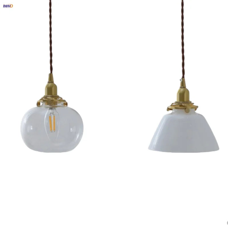 DecorBites™ Glass LED Pendant Lamp, Modern Nordic Style, Adjustable 2m Wire, Copper Socket