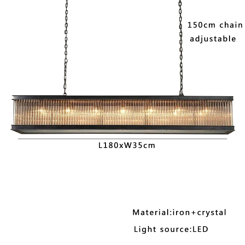 DecorBites™ Kristal Glass Rectangle Pendant Lights - Nordic Classic Dining Table Luminaire