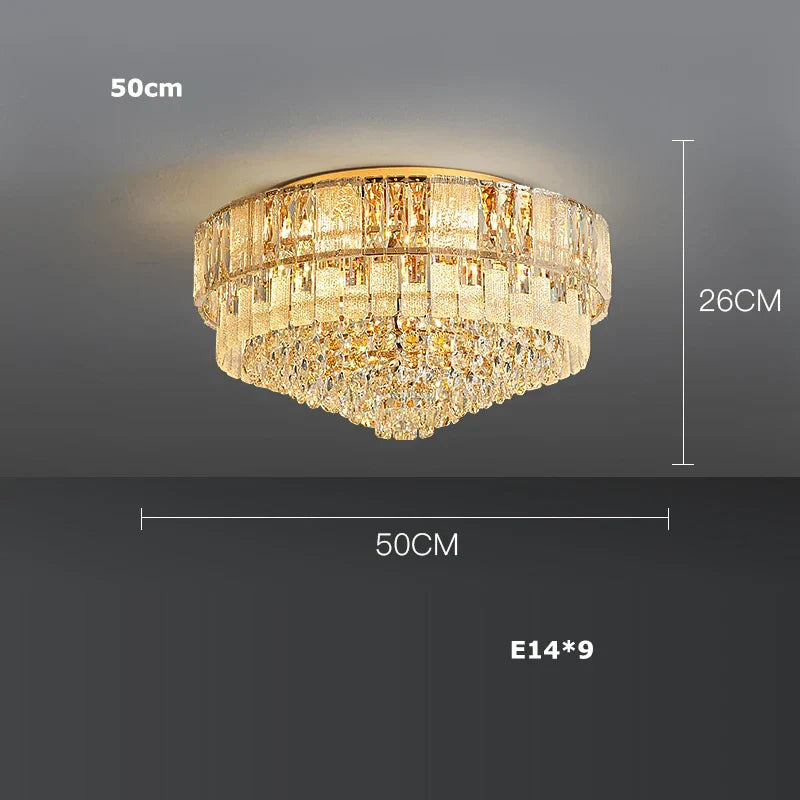 Decorbites™ Iluminación de Lámpara de Araña K9 Cristal Oro para Sala de Estar