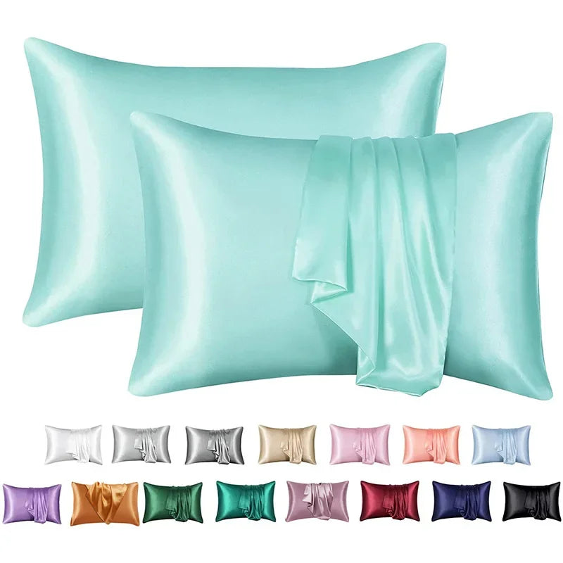 Decobites Silky Smooth King Size Satin Pillowcases Luxury Soft Skin-friendly Solid Color