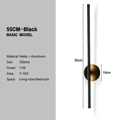 Apliques de pared LED DecorBites™ con rotación de 360° para fondo de sofá, color negro.