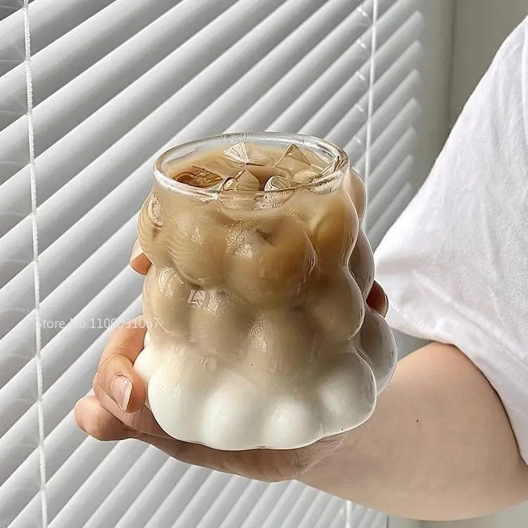 DecorBites™ Heat-Resistant Grape Glass Cup Set: Transparent Drinking Cups for Coffee, Tea, Juice & Beer