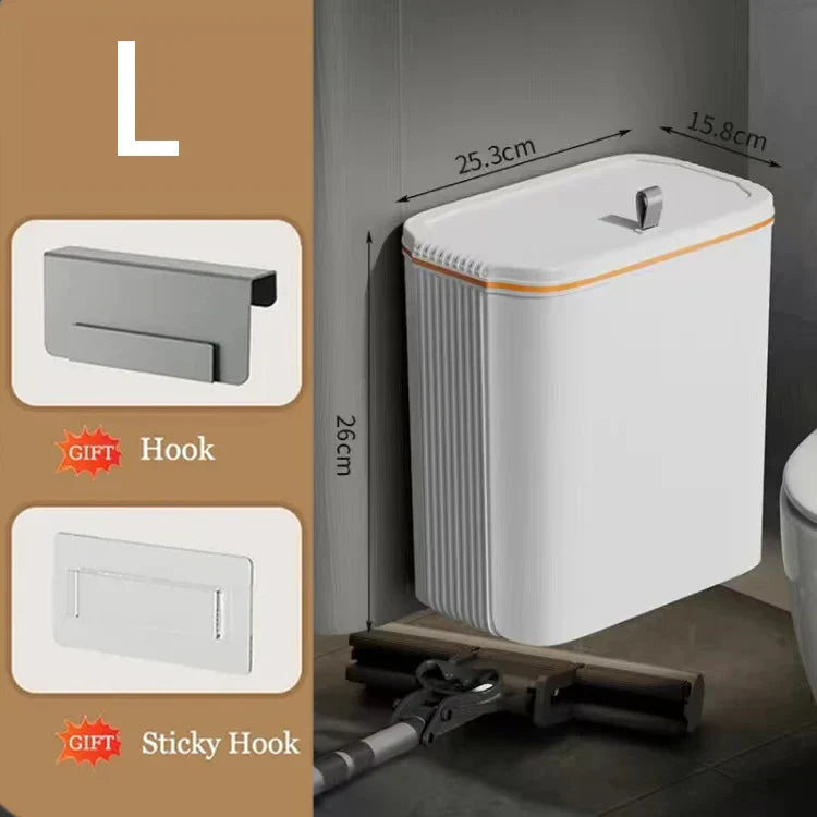 DecorBites™ Kitchen Trash Can Wall Mounted Hanging Bin with Lid