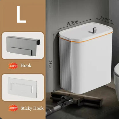 DecorBites™ Kitchen Trash Can Wall Mounted Hanging Bin with Lid