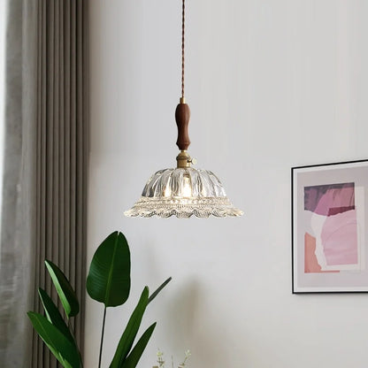 DecorBites™ Clear Glass LED Hanging Lamp French Style Pendant Light for Home Decor