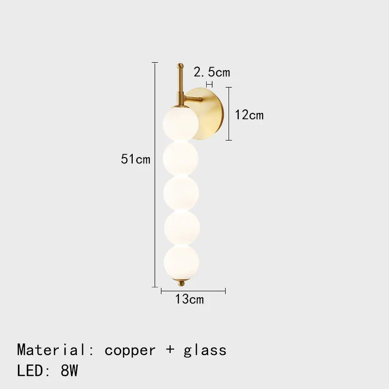 DecorBites™ Glass Bedside LED Wall Lamp for Parlor, Hotel & Home Lighting