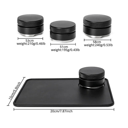 DecorBites™ Espresso Distribution Tool 58mm Palm Tamper Adjustable Slopes