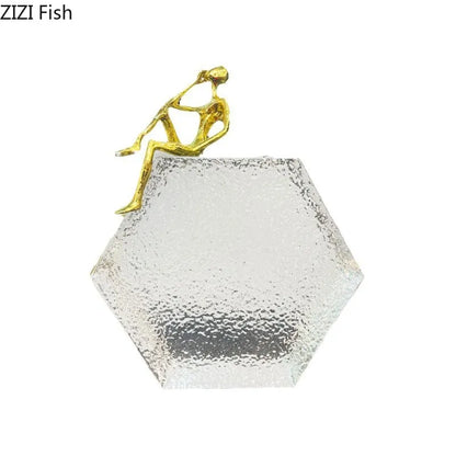 DecorBites™ Golden Figures Sculpture: Modern Desk Ornament for Room Aesthetics