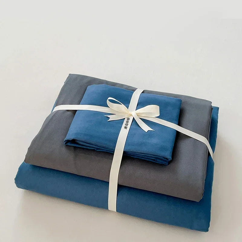 DecorBites™ Japanese Grid Print Bed Set in Washed Cotton for Summer Comfort