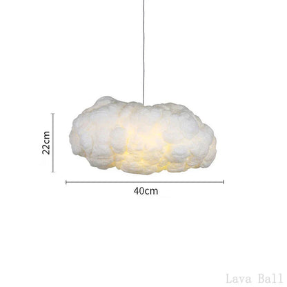 DecorBites™ Cloud Chandelier: Silk Cotton LED Suspension Nursery School Hanging Lamp