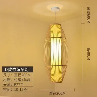 DecorBites™ Bamboo Ceiling Chandelier for Home Garden Restaurant Bedroom Study Decoration Lamps