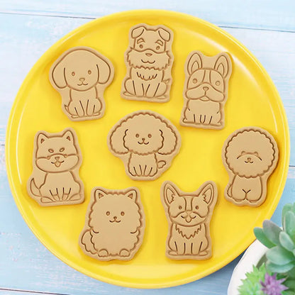 Set de cortadores de galletas DecorBites™ con forma de perro en 3D, molde para galletas, herramientas de decoración, prensa para galletas con forma de perro (DIY).