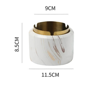 Cenicero DecorBites™ con textura de mármol chapado en oro - Accesorios para fumar