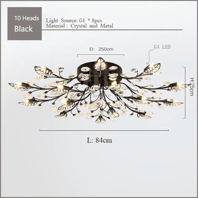 Lámpara de techo de cristal DecorBites™ con luces LED para sala de estar y dormitorio de Samsarah Lighting