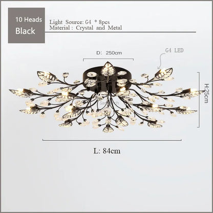 Lámpara de techo de cristal DecorBites™ con luces LED para sala de estar y dormitorio de Samsarah Lighting