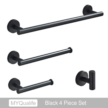 DecorBites™ Brushed Gold Bathroom Hardware Set: Towel Bar, Paper Holder, Robe Hook