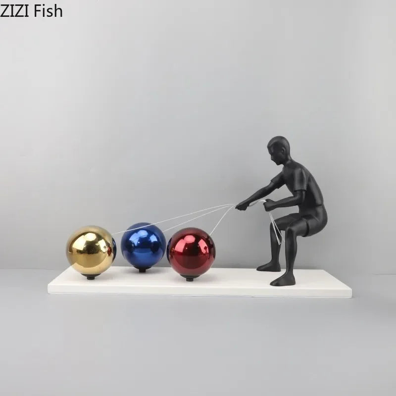 ديكور بايتس™ - منحوتة معدنية تجريدية لديكور المكتب، ديكور غرفة جميل